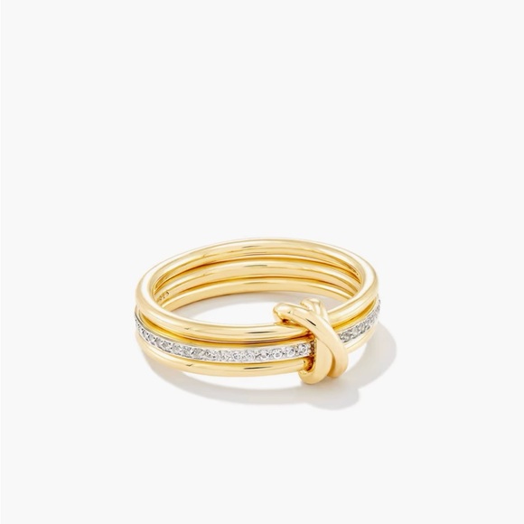 Kendra Scott Tia 18K Gold Vermeil Band Ring with White Shappire